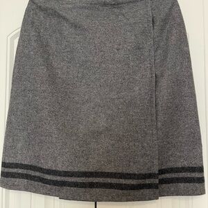 GAP Charcoal A-Line Skirt with Black Stripes